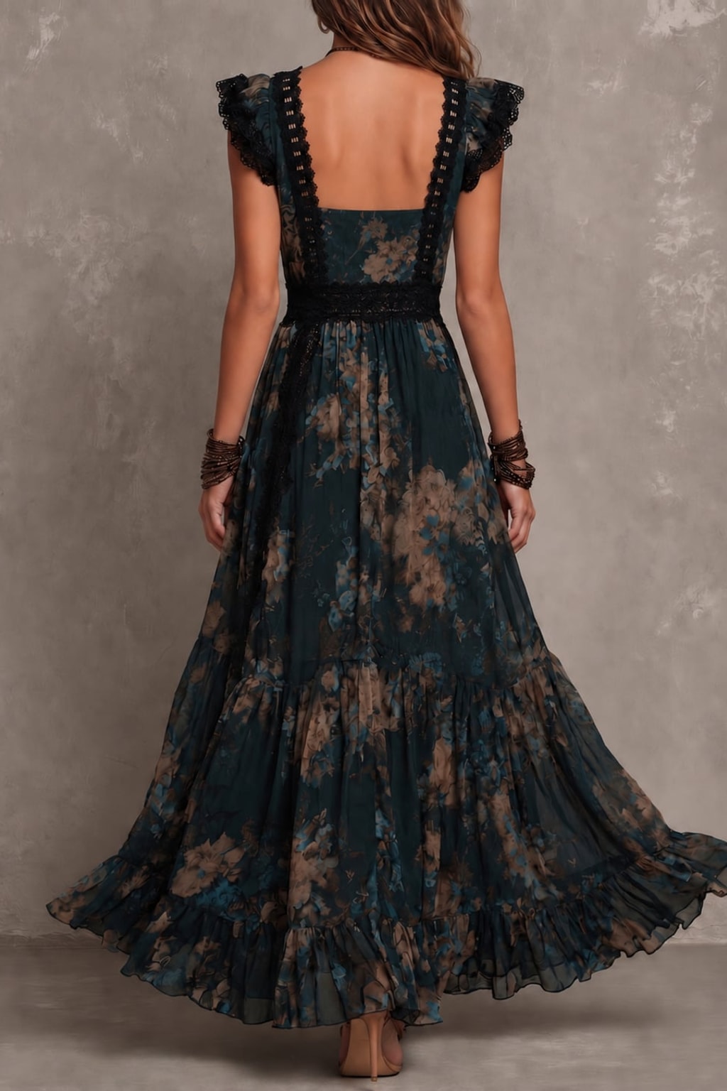 Soft Fabric Maxi Dress With Tiered Skirt - 4