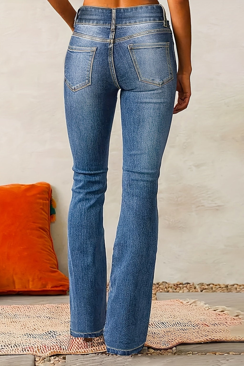 Denim Jeans With High-Waisted Wide Leg - 4
