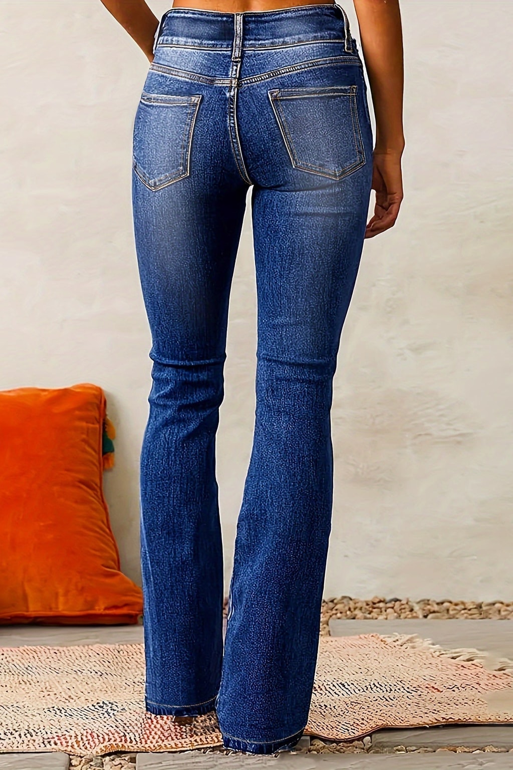Denim Jeans With High-Waisted Wide Leg - 5