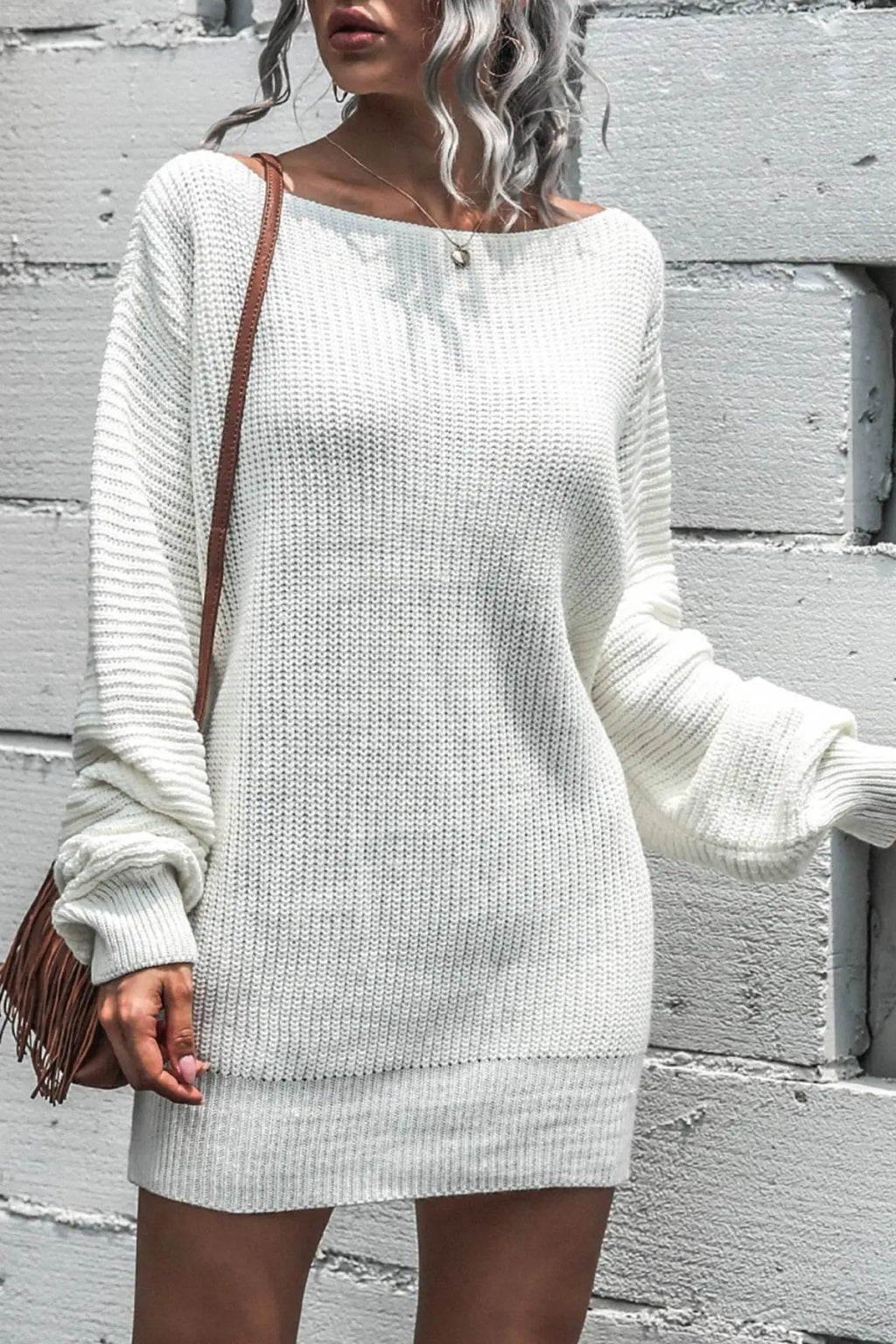 Knit Dress With Loose Fit - 1