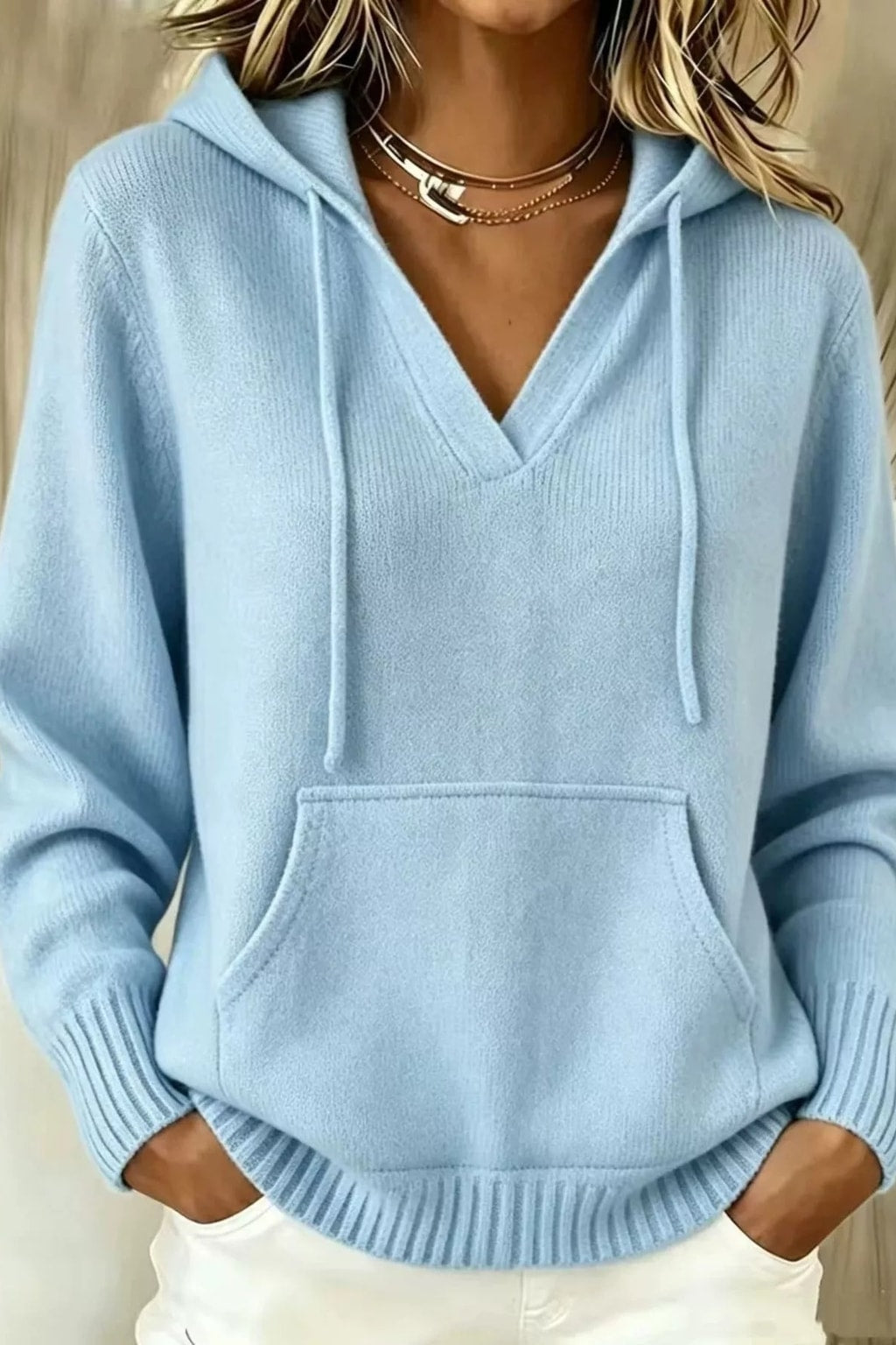 Polyester Hooded Sweater With Kangaroo Pocket - 7