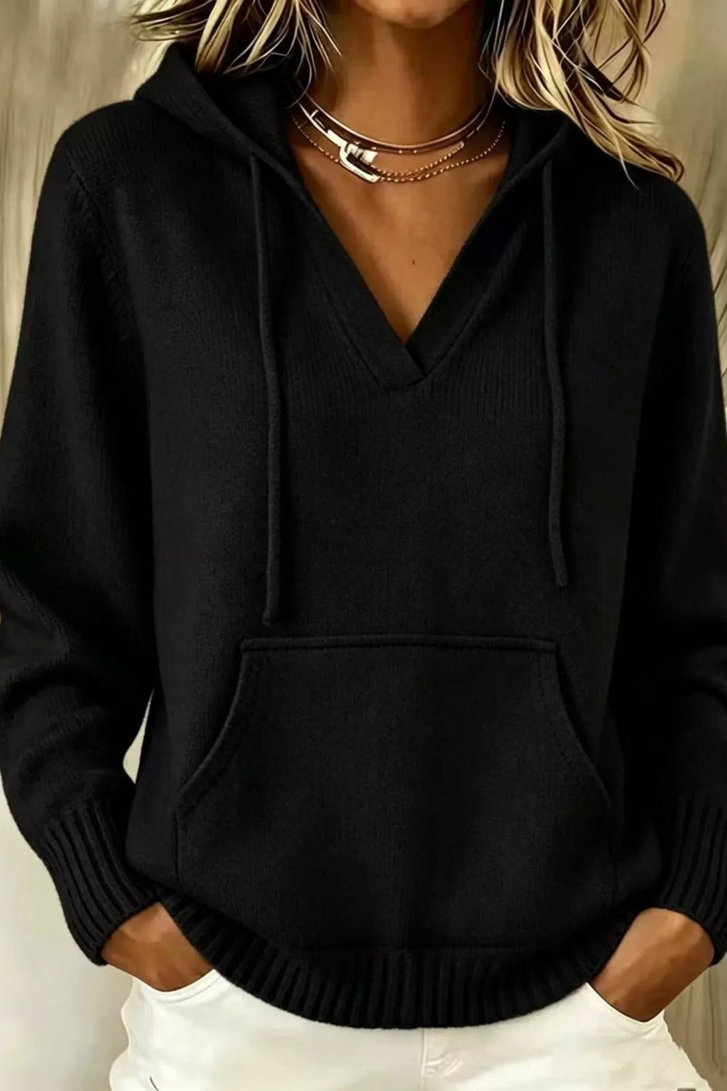 Polyester Hooded Sweater With Kangaroo Pocket - 9
