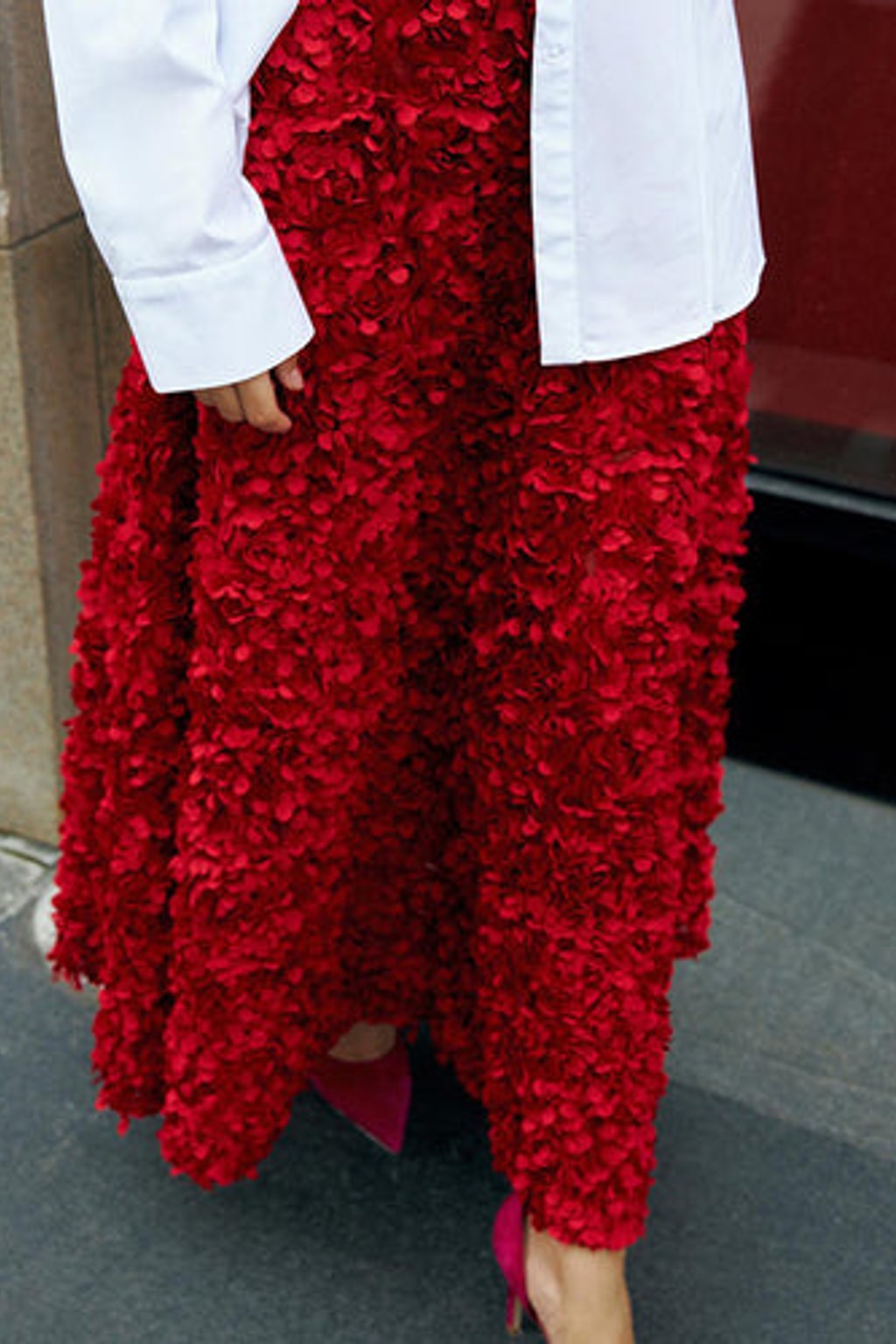 A-Line Skirt With Floral Applique - 3
