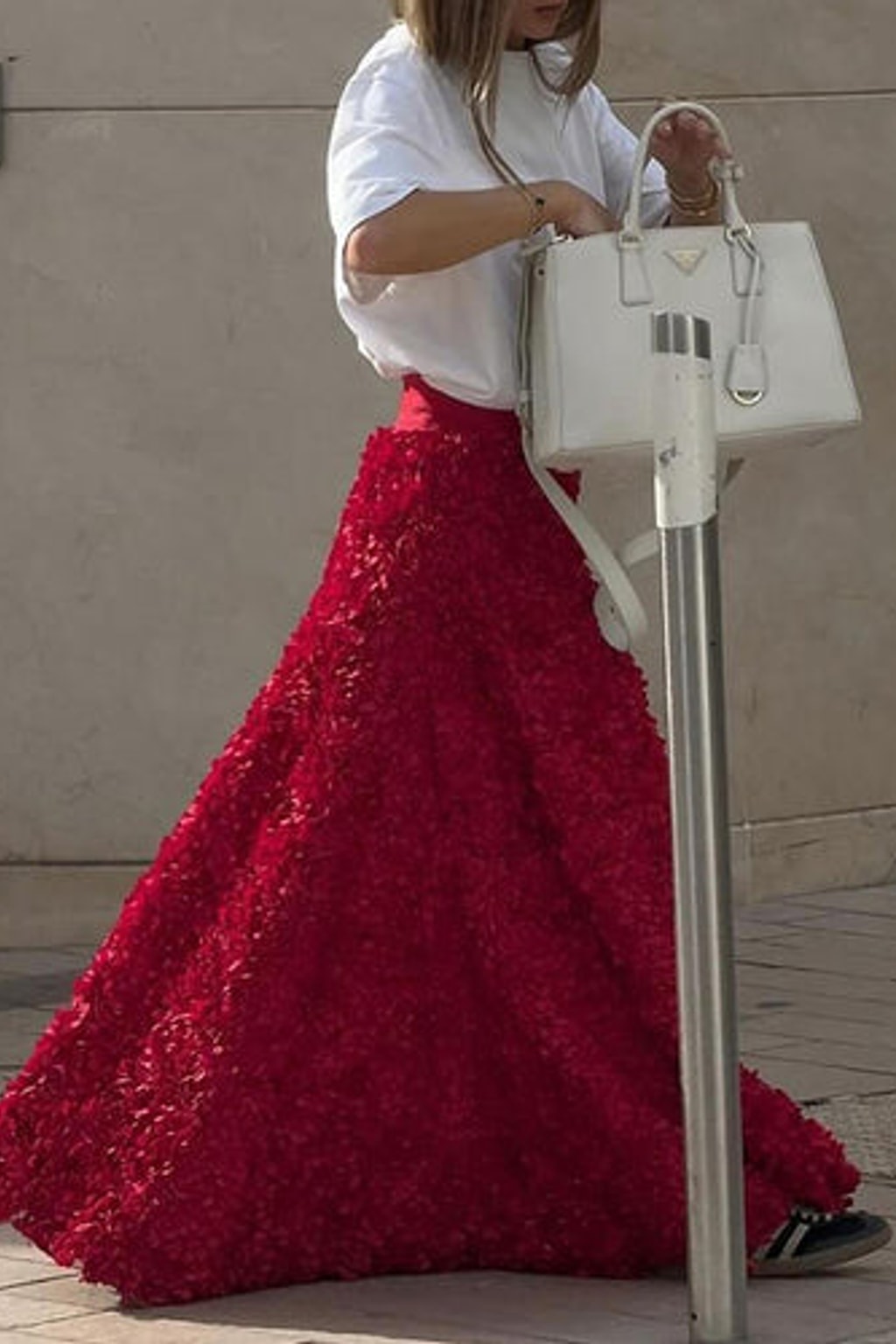 A-Line Skirt With Floral Applique - 6