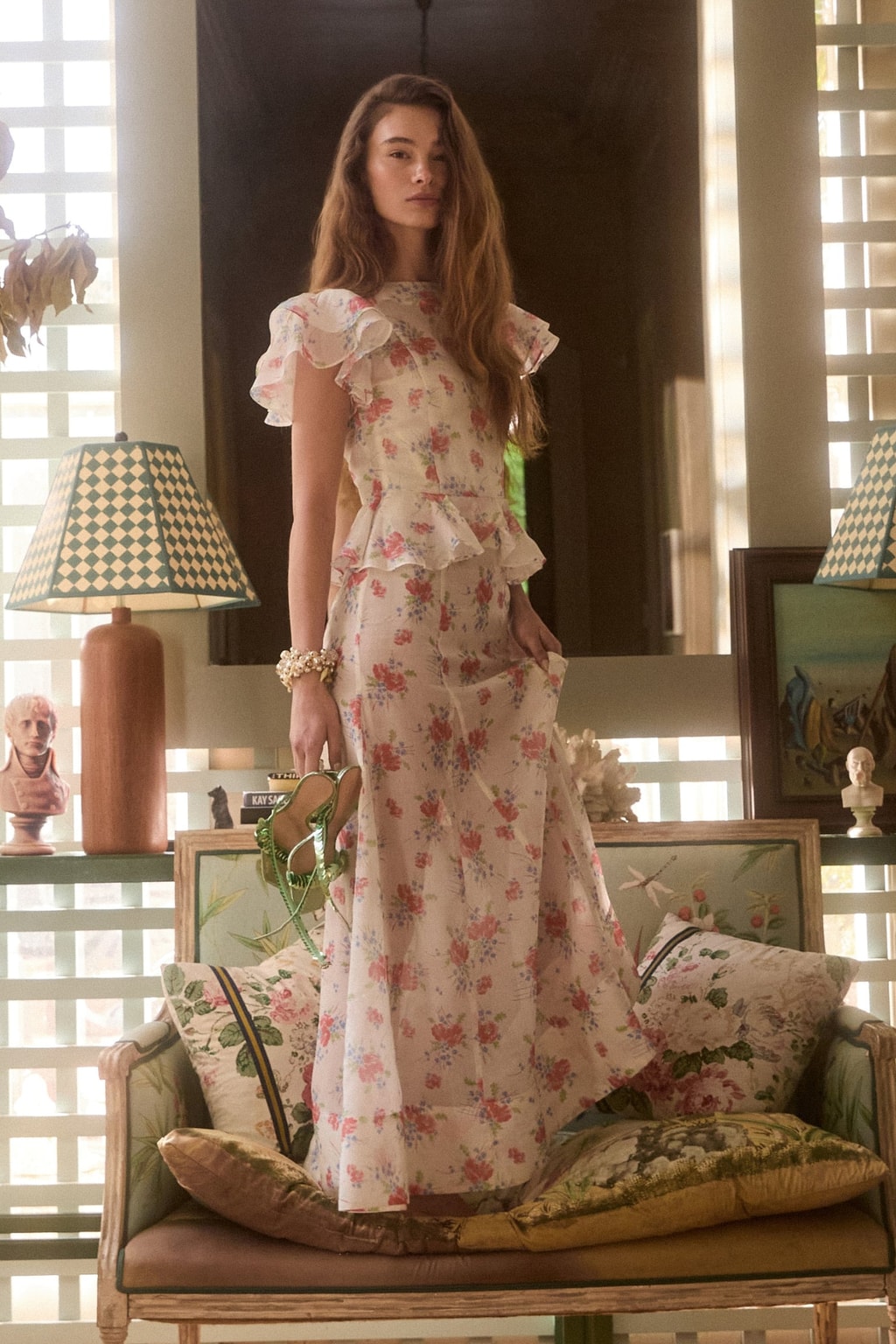 Silk Cotton Dress With Ruffle Sleeves - 7