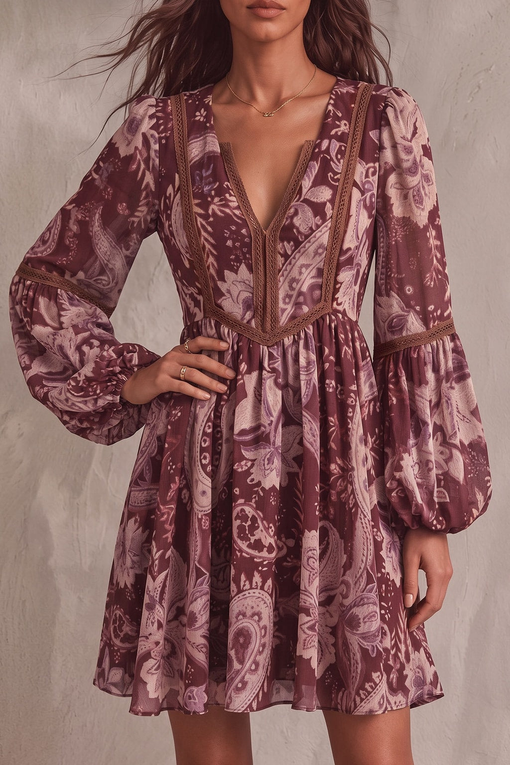 Terylene Mini Dress With Ruffled A-Line Style - 3