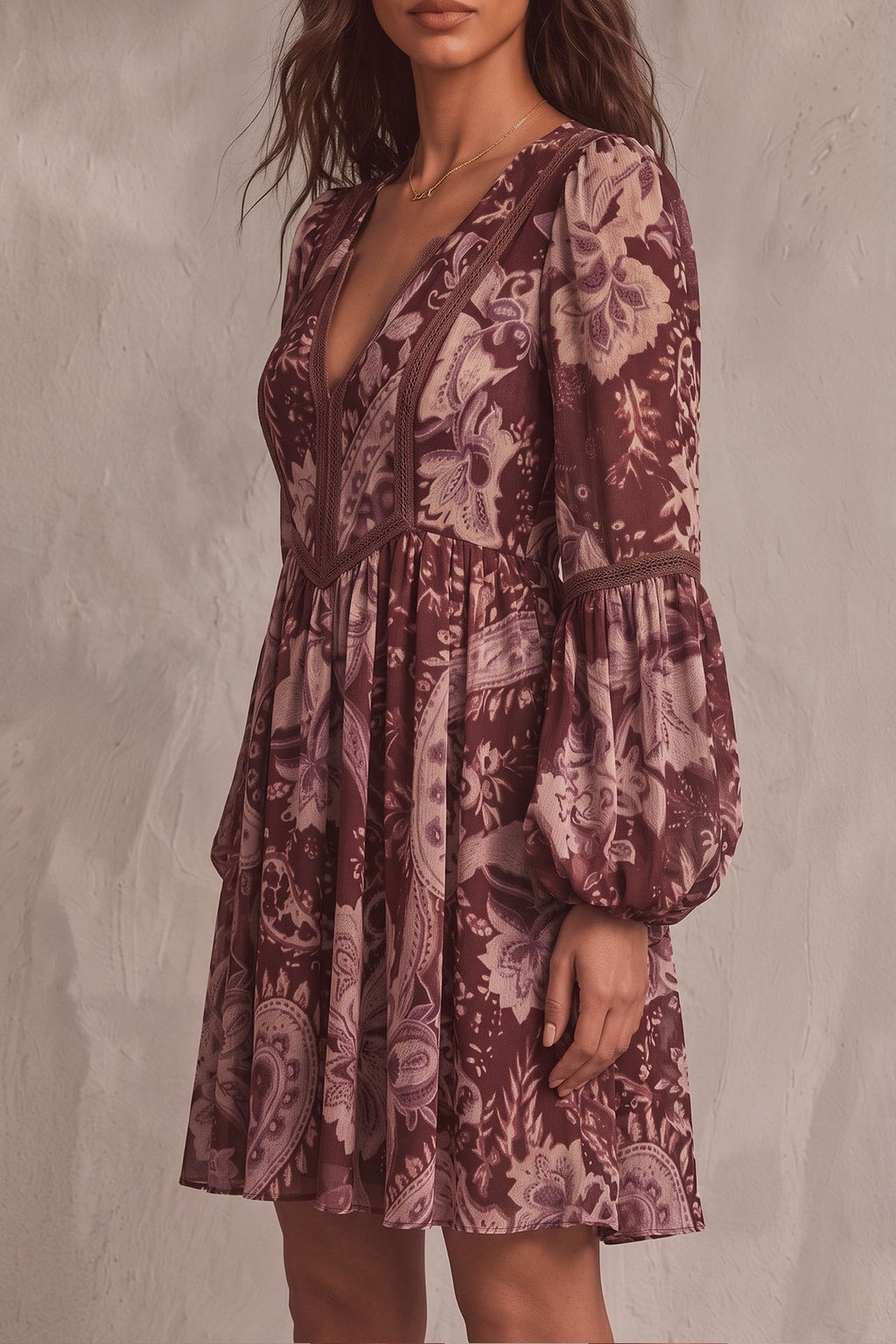 Terylene Mini Dress With Ruffled A-Line Style - 4