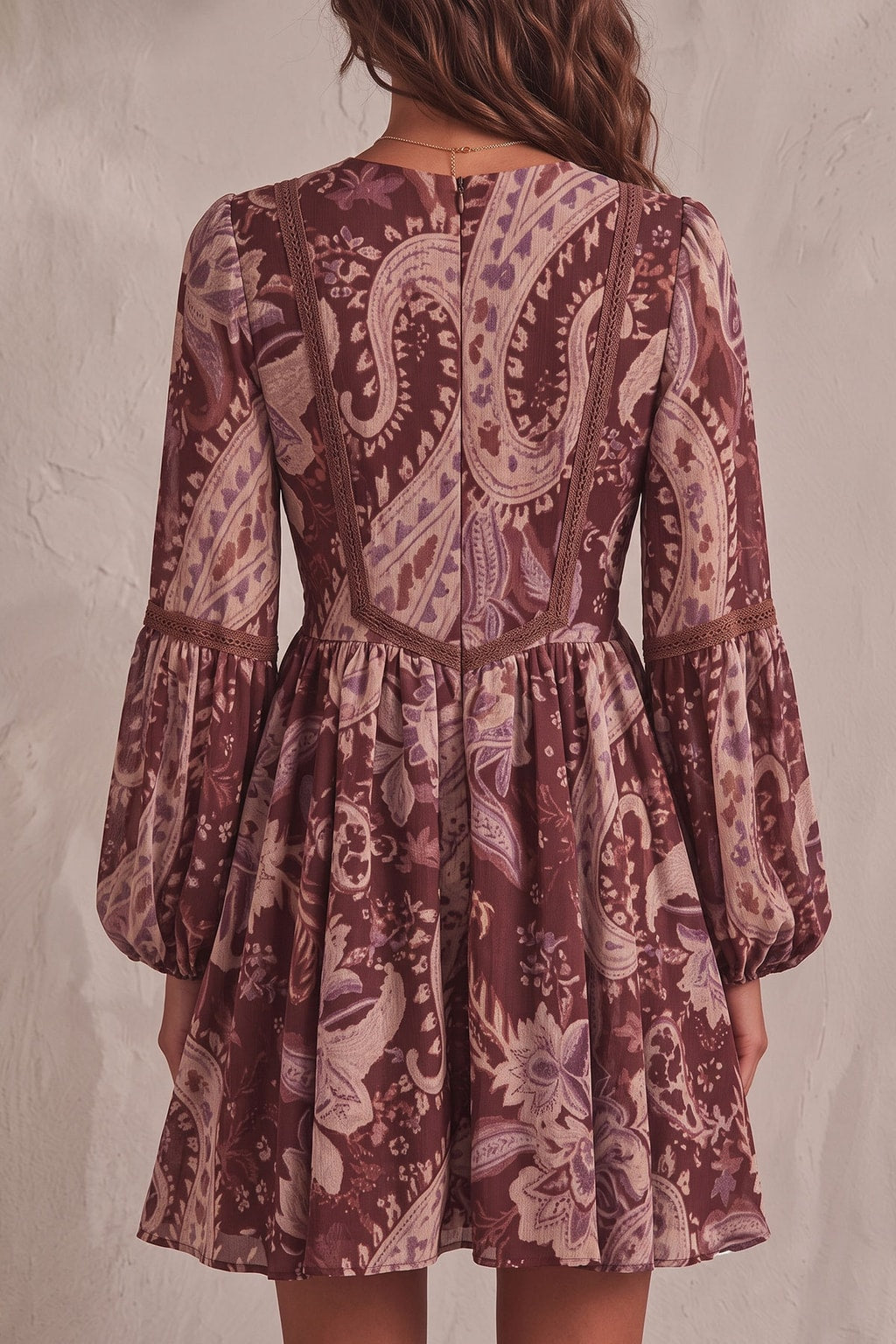 Terylene Mini Dress With Ruffled A-Line Style - 5