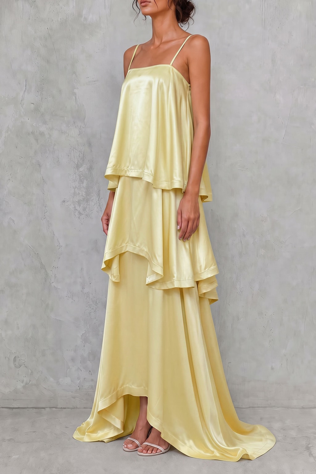 Terylene Maxi Dress With Layered Silhouette - 3