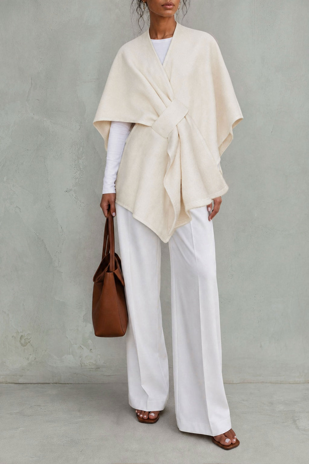 Terylene Tunic Top With Cape Sleeves - 3