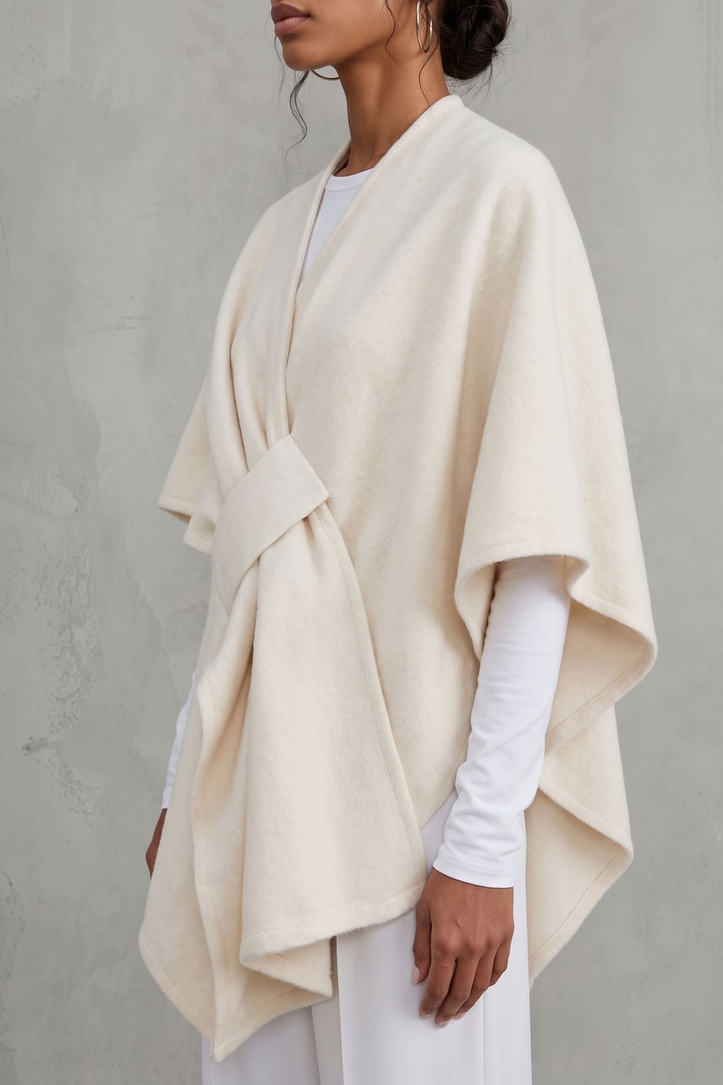 Terylene Tunic Top With Cape Sleeves - 4