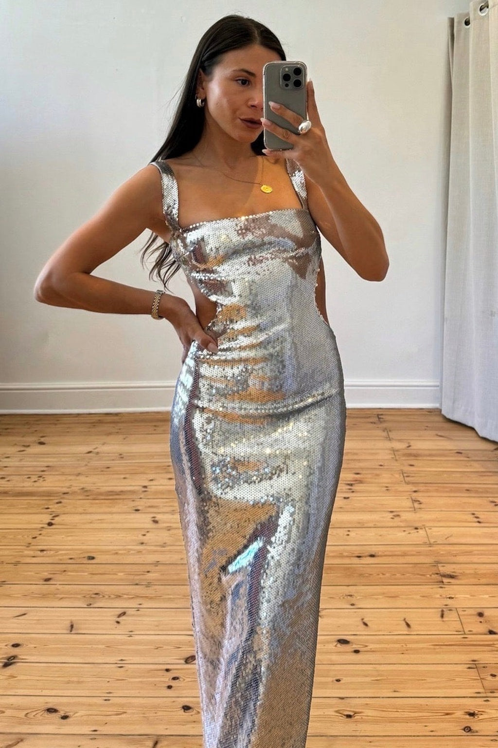 Stretch Dress With Open Back - 5