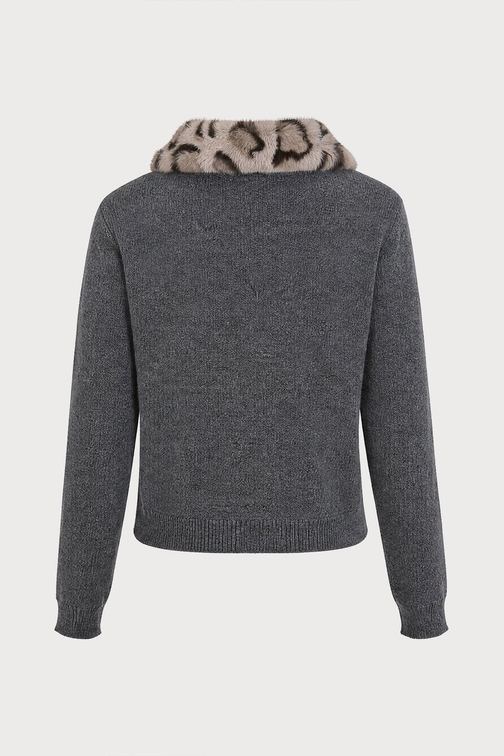 Worsted Cardigan With Collared Button Front - 5