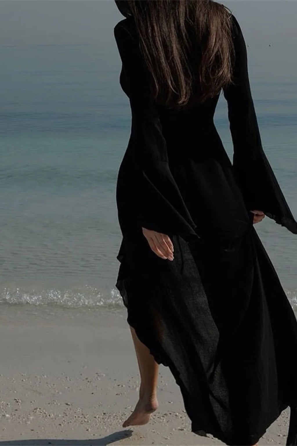 Chiffon Beach Cover-Up With Ruffled V-Neck - 10