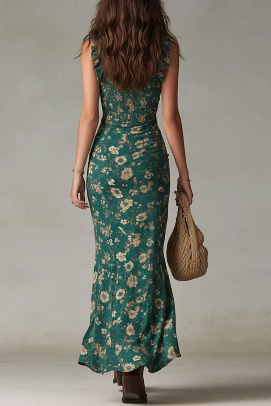 Maxi Dress With Ruched High Slit - 5