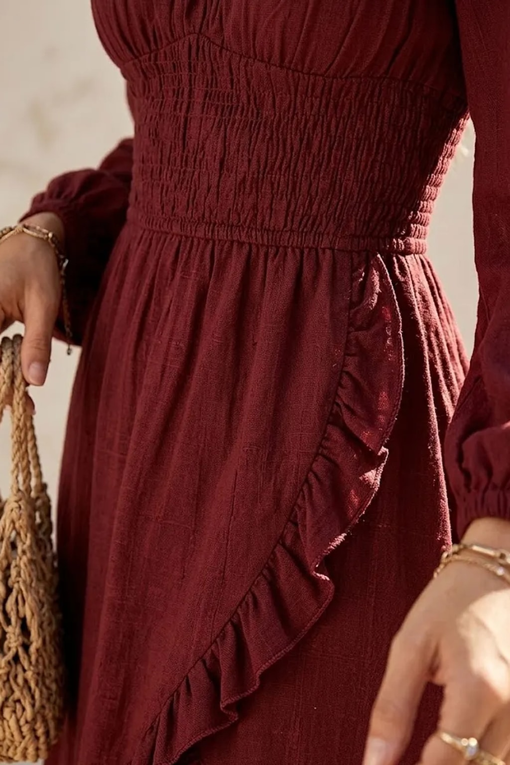 Cotton Maxi Dress With Ruffle Hem - 3