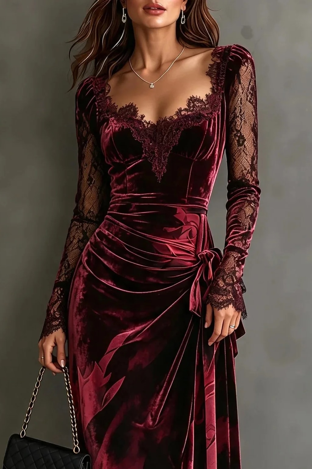 Natural Fiber Dress With Fishtail Hem - 4