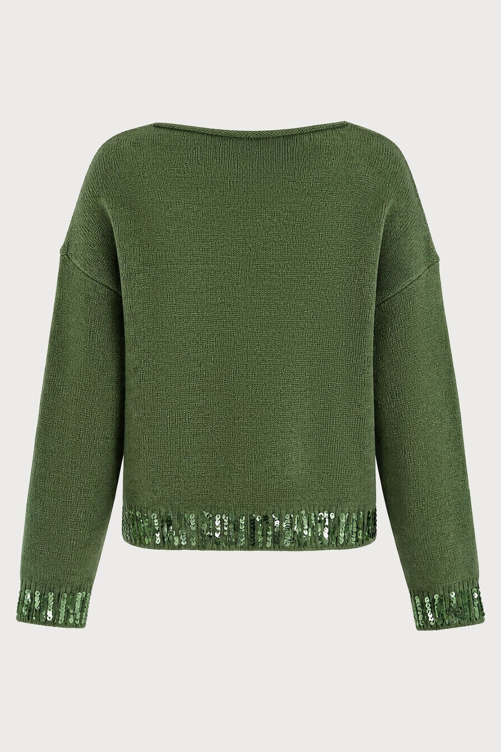 Polyester Knit Sweater With Sequin Detail - 2