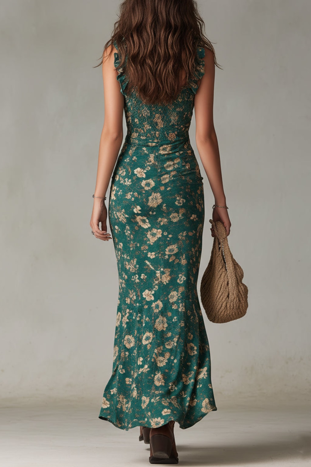 Woven Sleeveless Maxi Dress with Ruffled Sleeves - 4