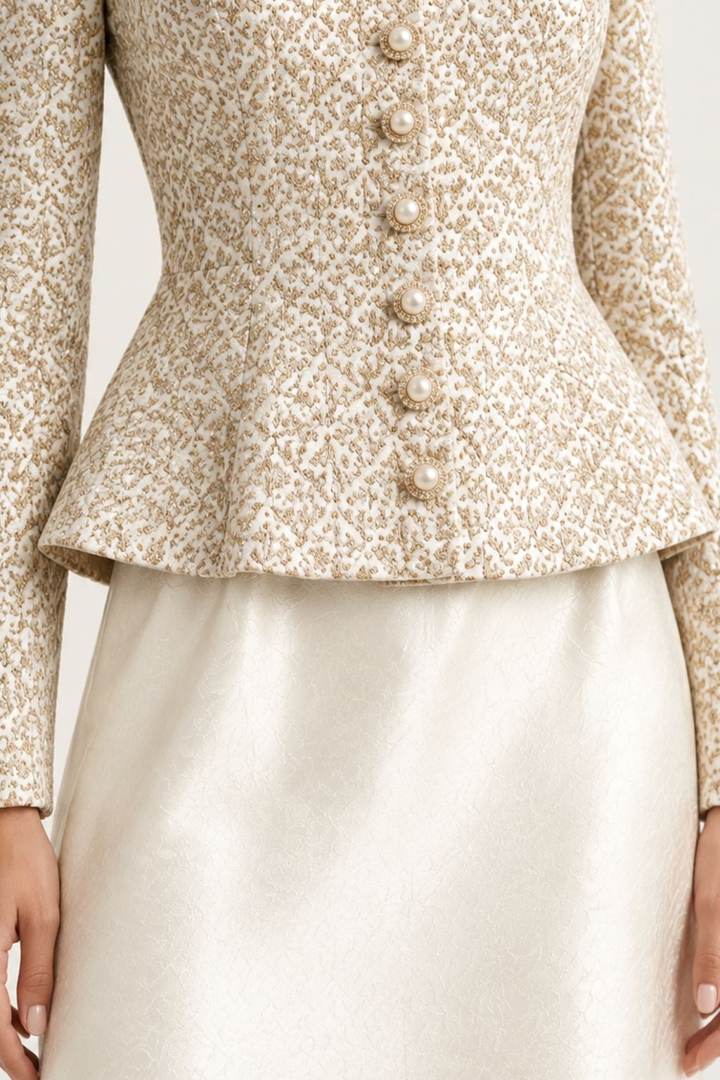 Viscose Mermaid Dress With Illusion Long Sleeves - 6