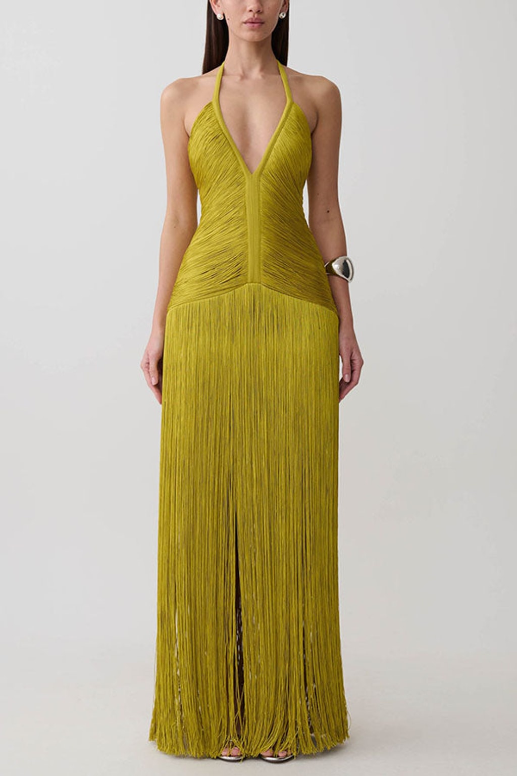 Maxi Dress with Sleeveless Helter V-Neck - 2