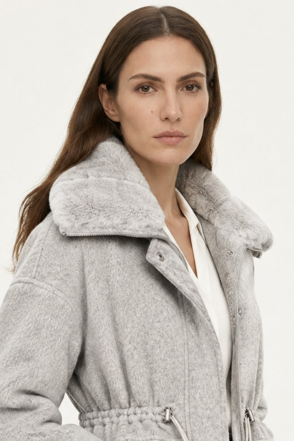 Cashmere Wool Parka Jacket With Rex Rabbit Fur Lining - 7