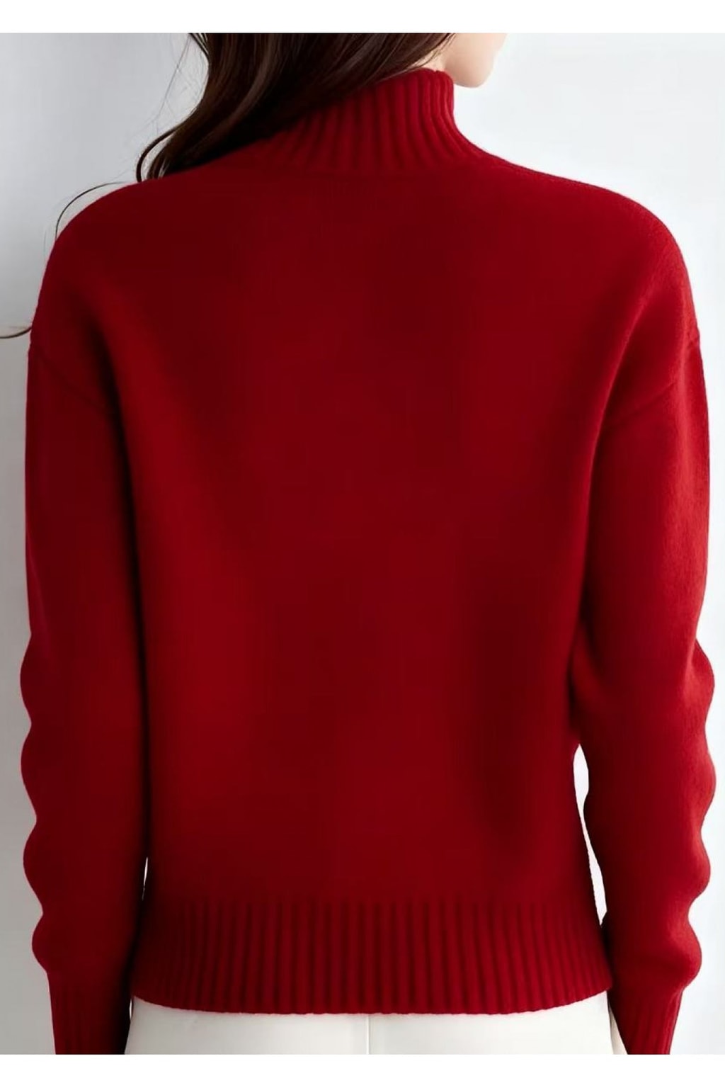 Knitted Cardigan with High-Neck Button Front - 3