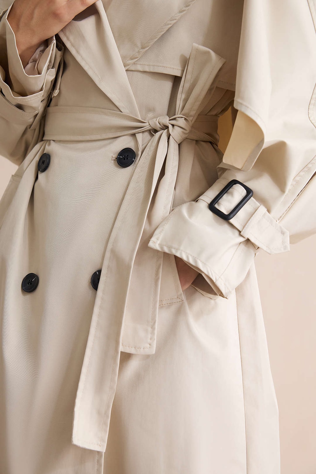 Polyester Twill Coat With Belted Waist - 5