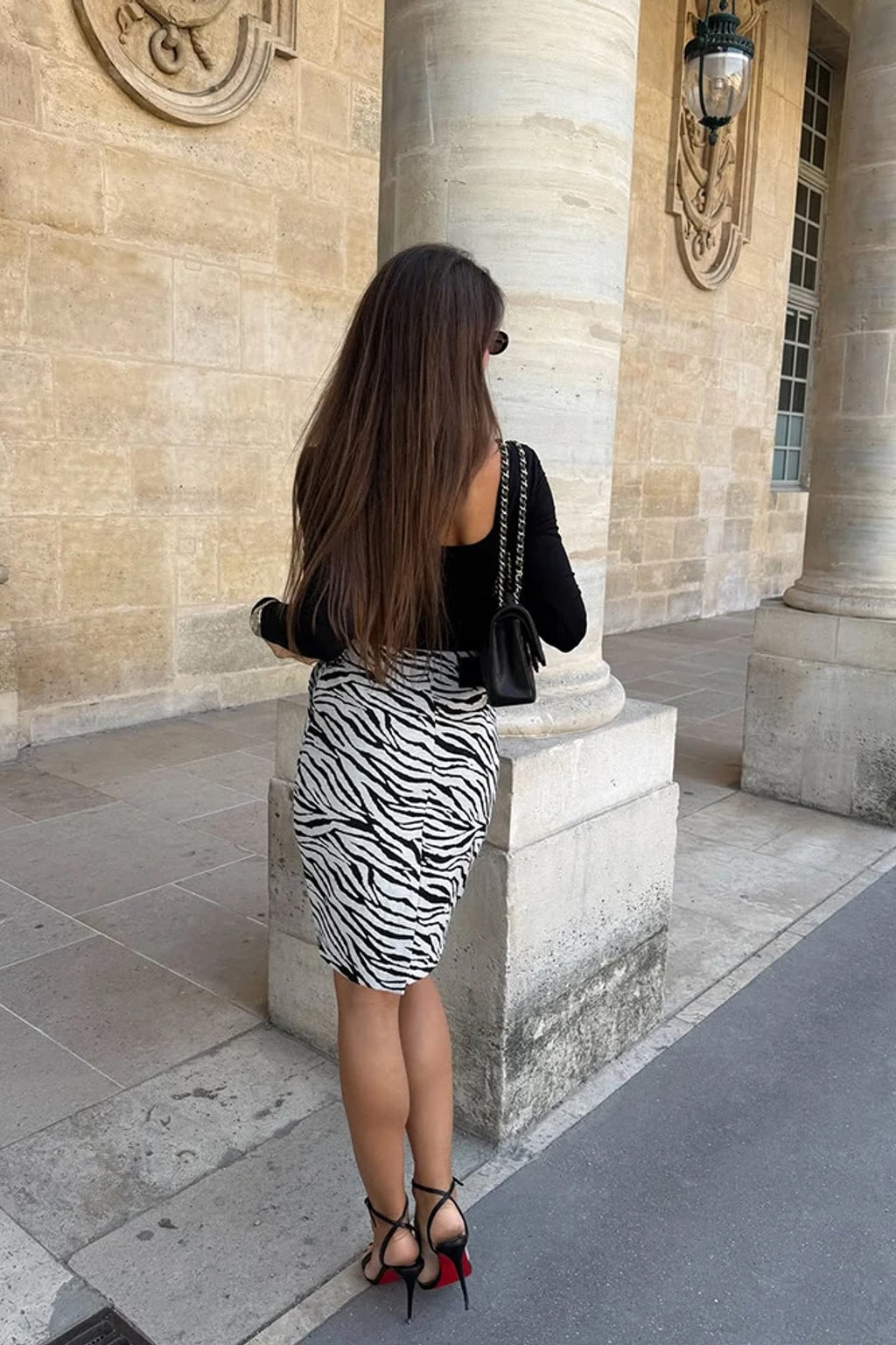 Polyester Midi Pencil Skirt With Back Slit - 7
