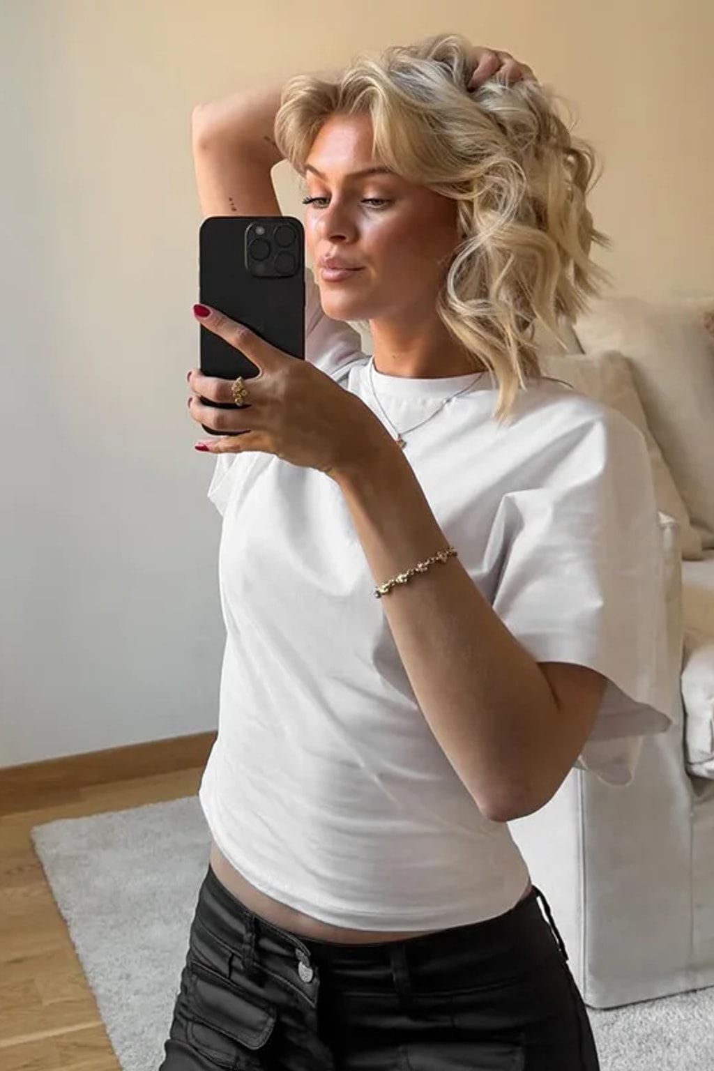 Cotton Cropped T-Shirt Casual Short Sleeve Top - 7