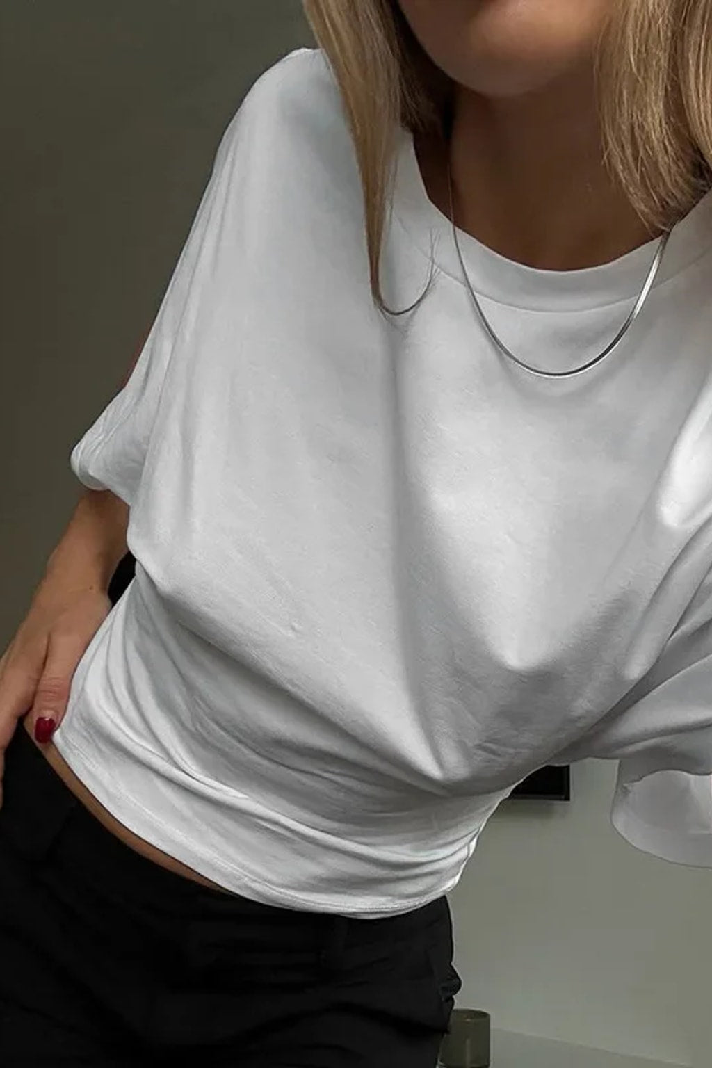 Cotton Cropped T-Shirt Casual Short Sleeve Top - 9