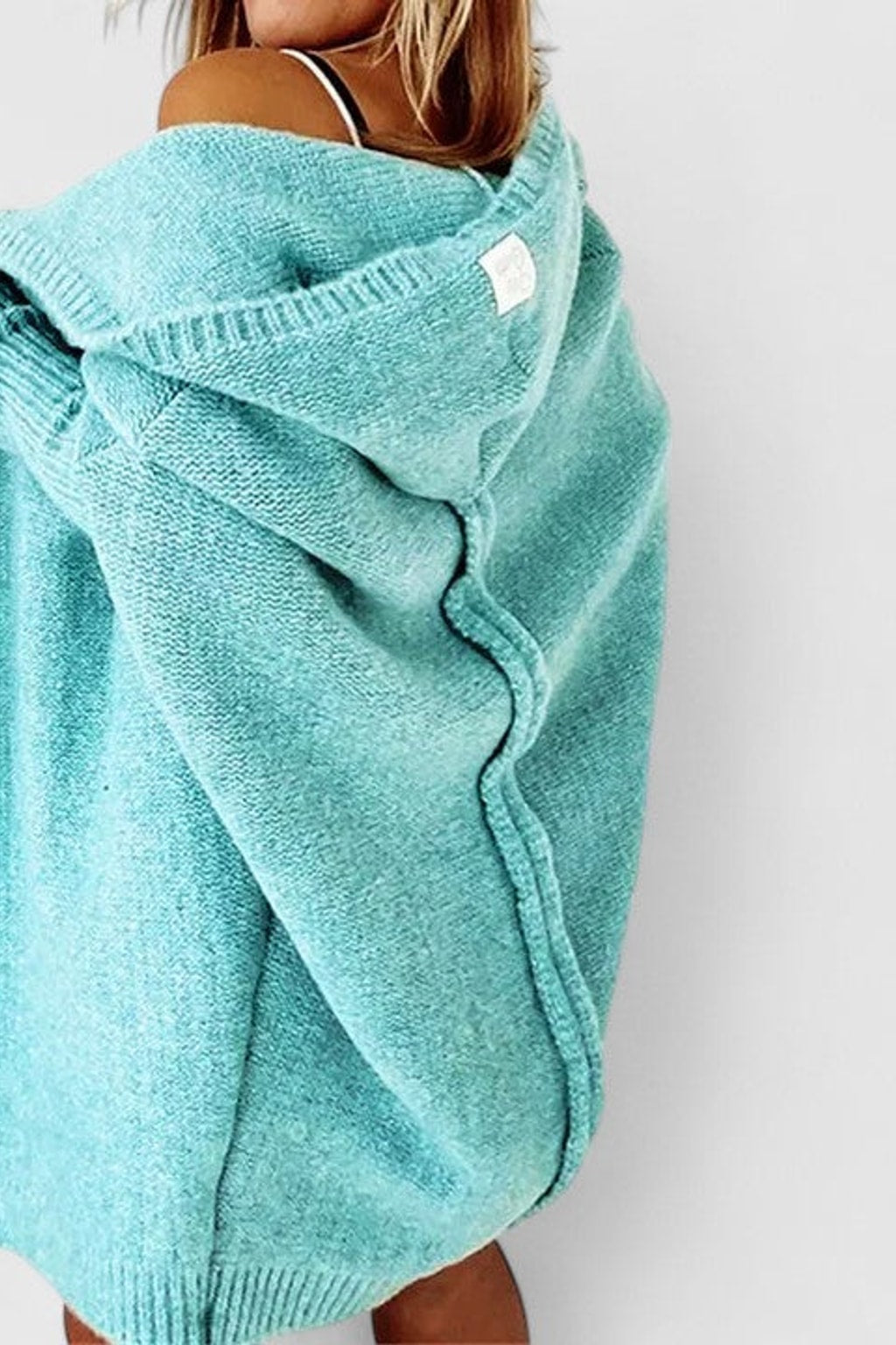 Knit Cardigan Oversized Hooded - 6