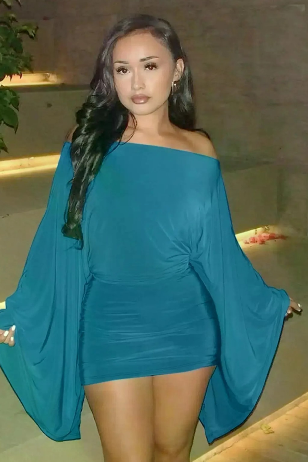 Knit Mini Dress Elegant Evening Style - 6