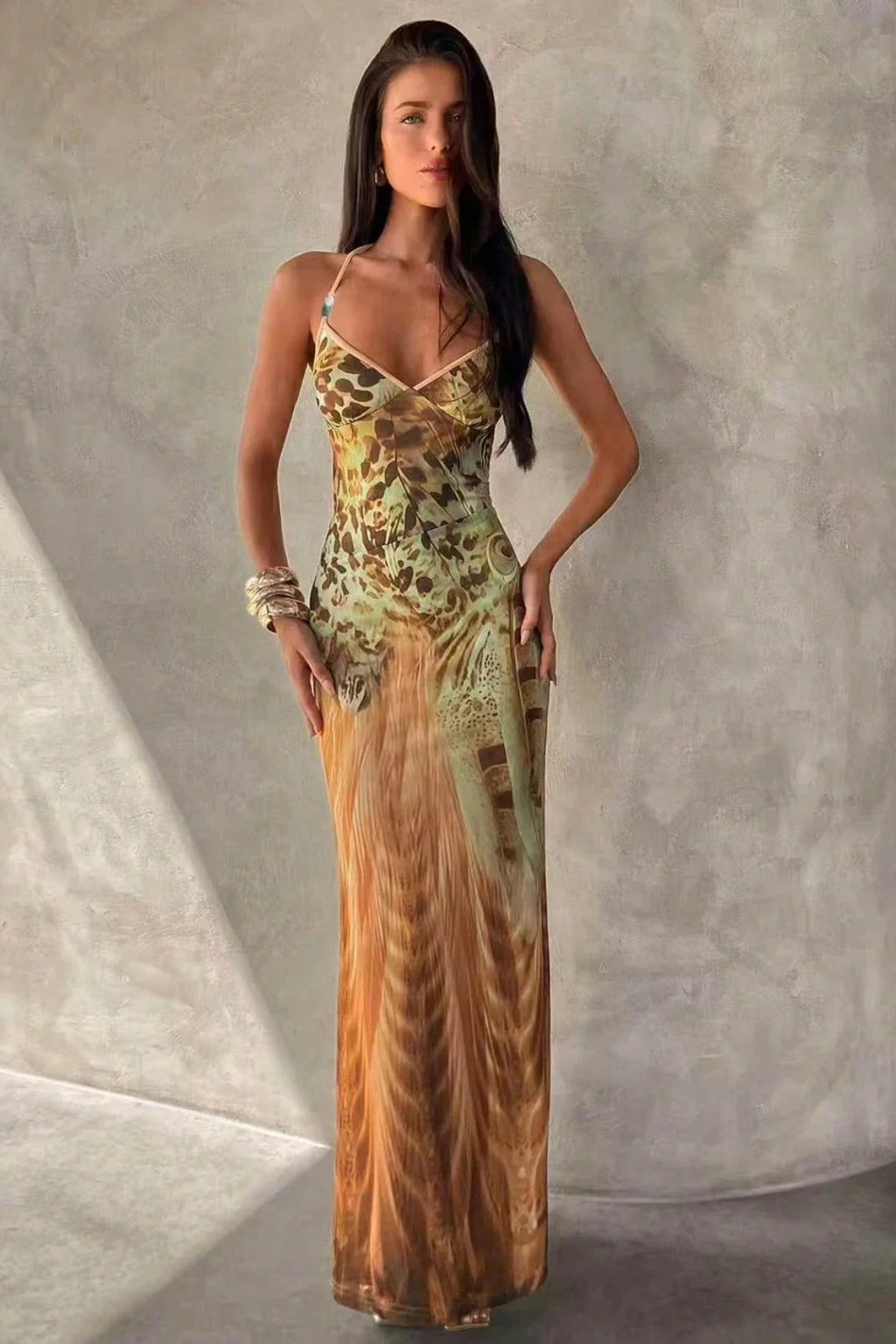 Maxi Dress Halter Neck Tiered Ruffle - 10