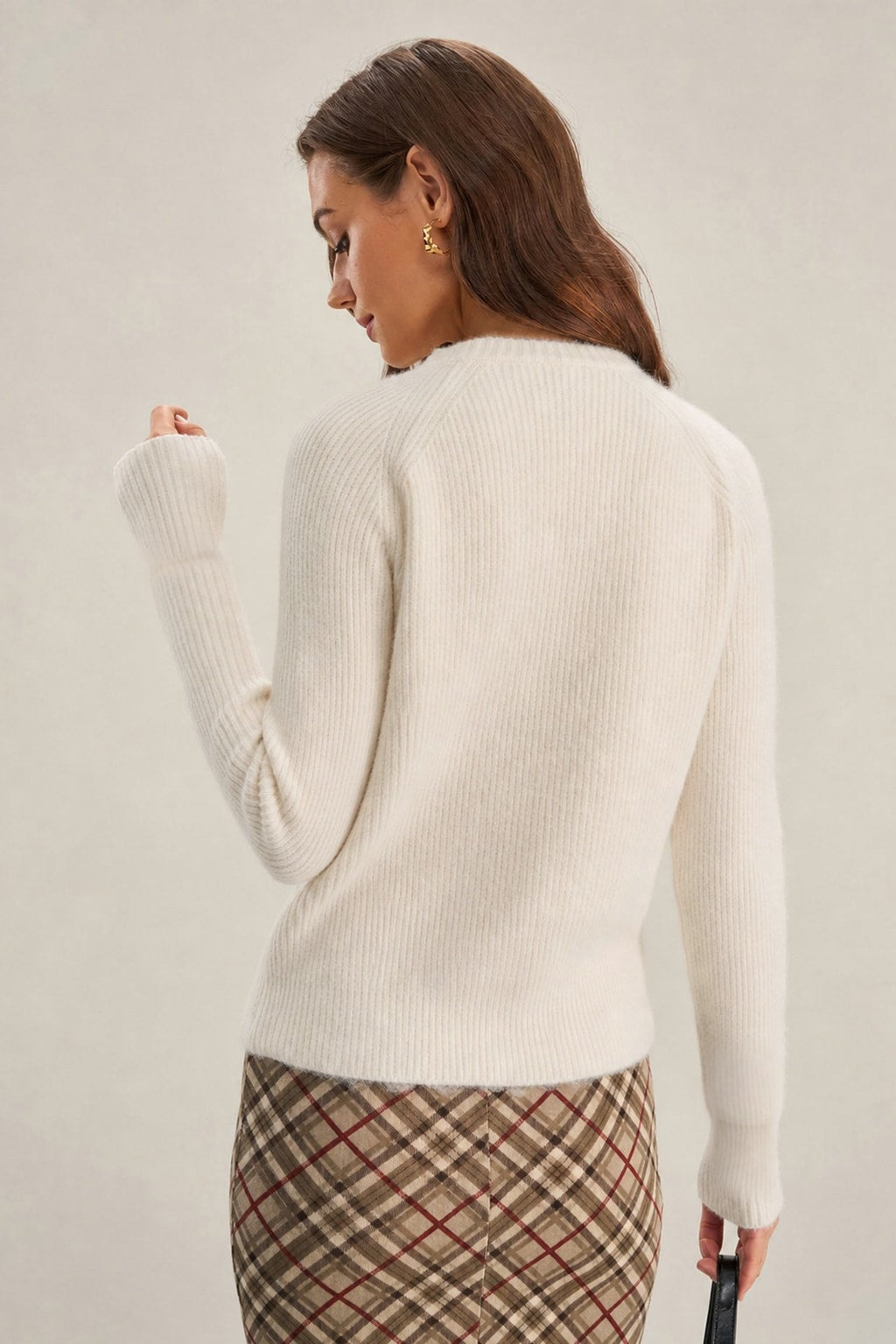 Polyester Knit Cardigan V Neck Button - 3