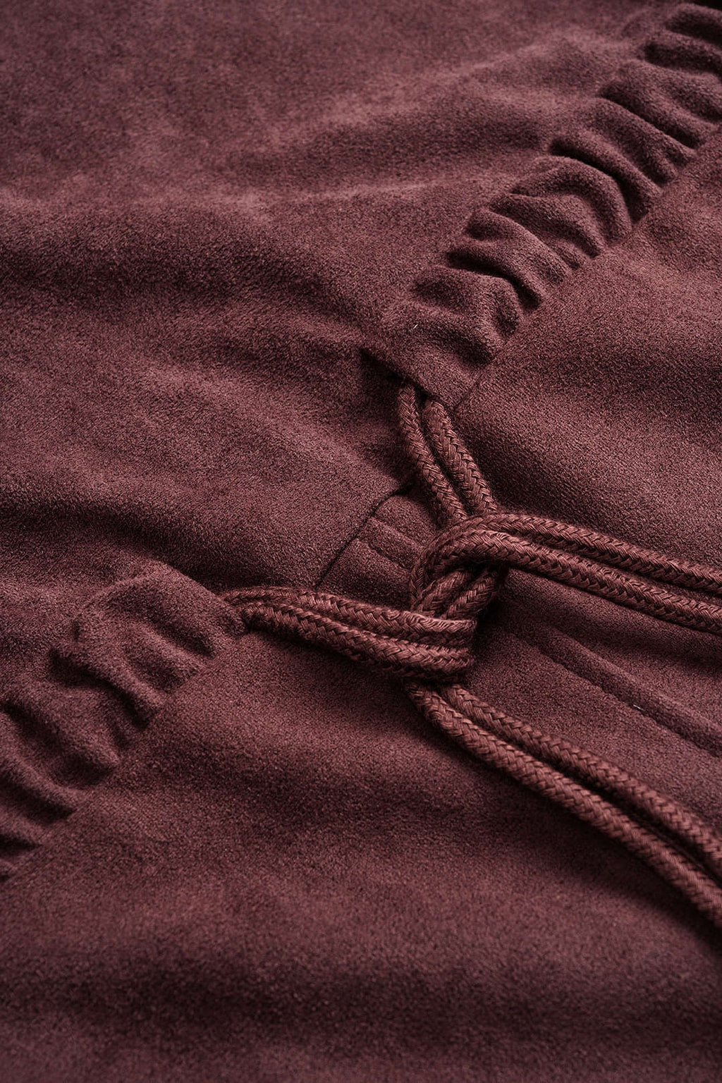 Suede Midi Dress with Zipper and Drawstring - 6
