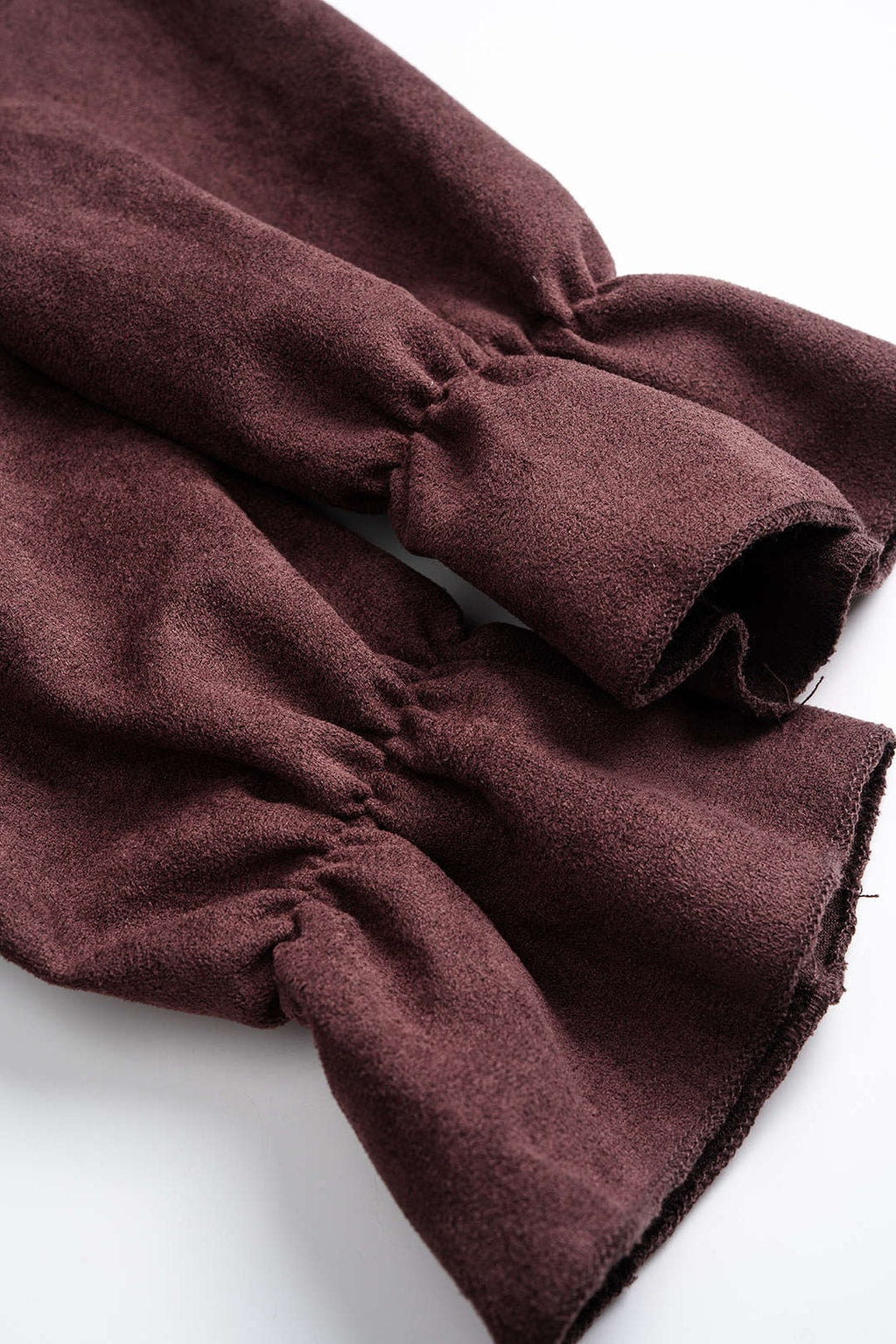 Suede Midi Dress with Zipper and Drawstring - 7