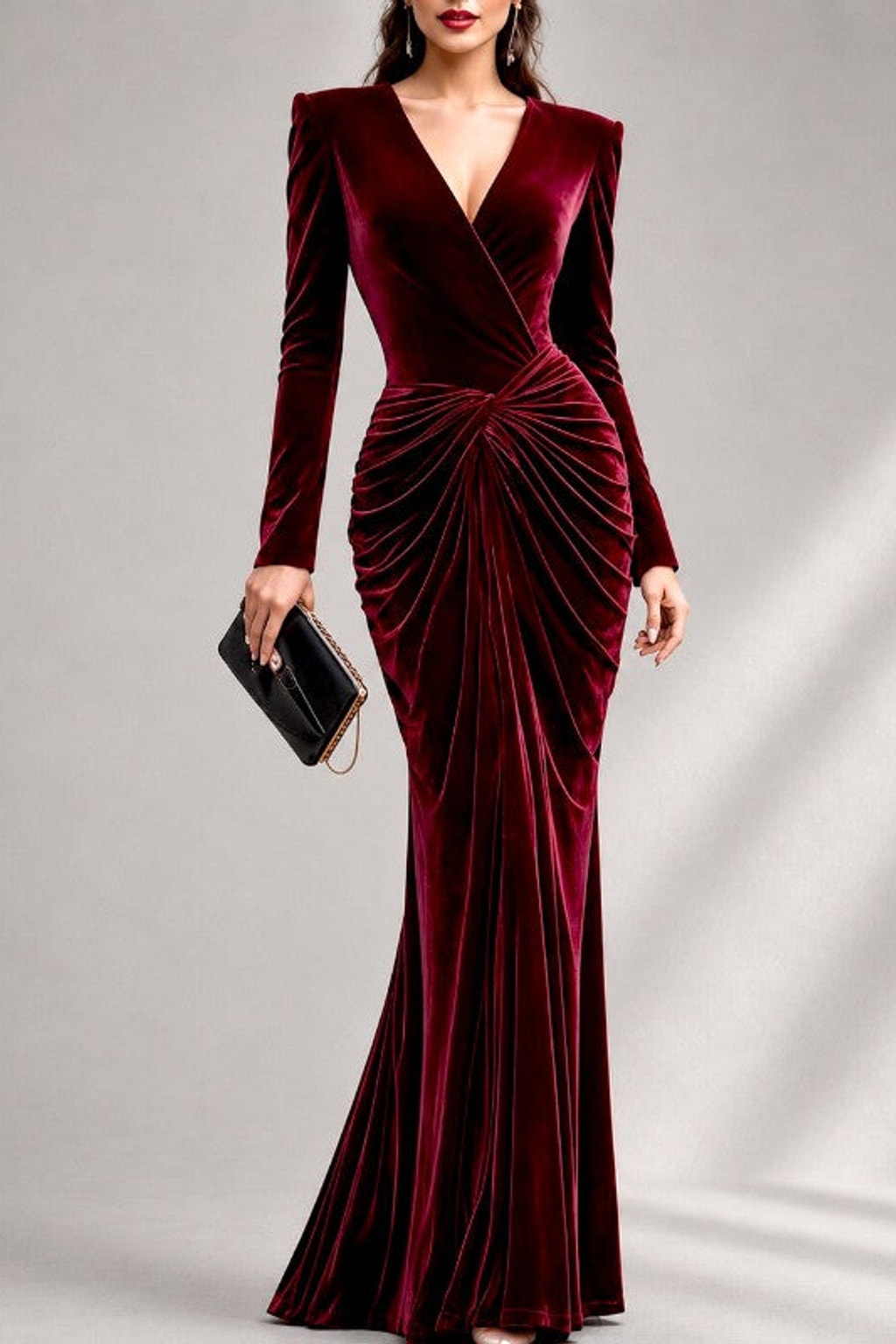 Evening Dress Formal Mermaid V-Neck Slim Fit - 2
