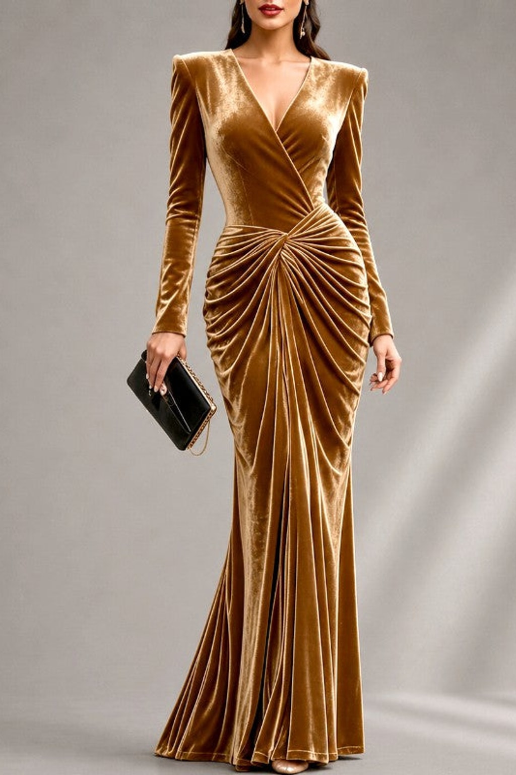 Evening Dress Formal Mermaid V-Neck Slim Fit - 3