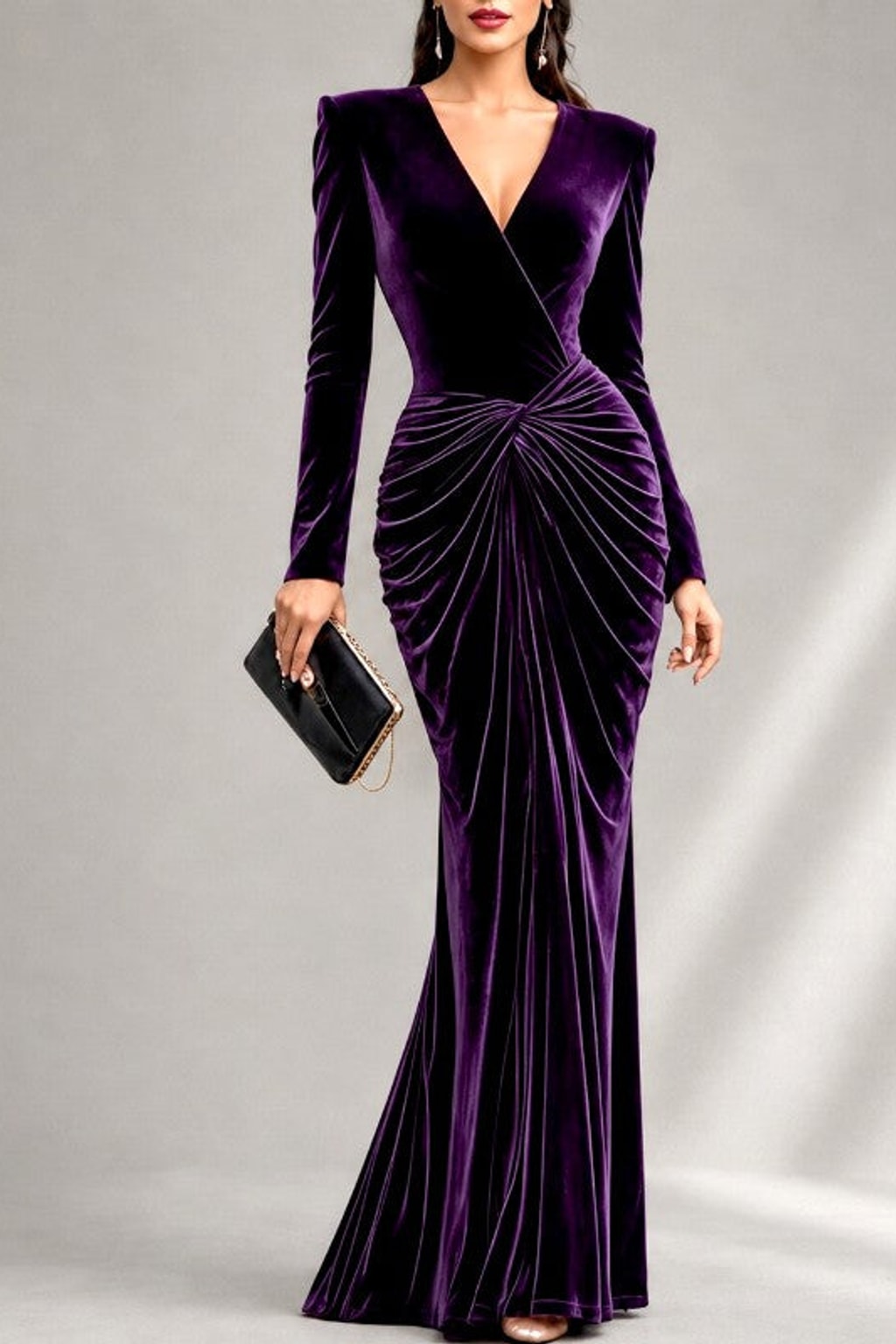 Evening Dress Formal Mermaid V-Neck Slim Fit - 4