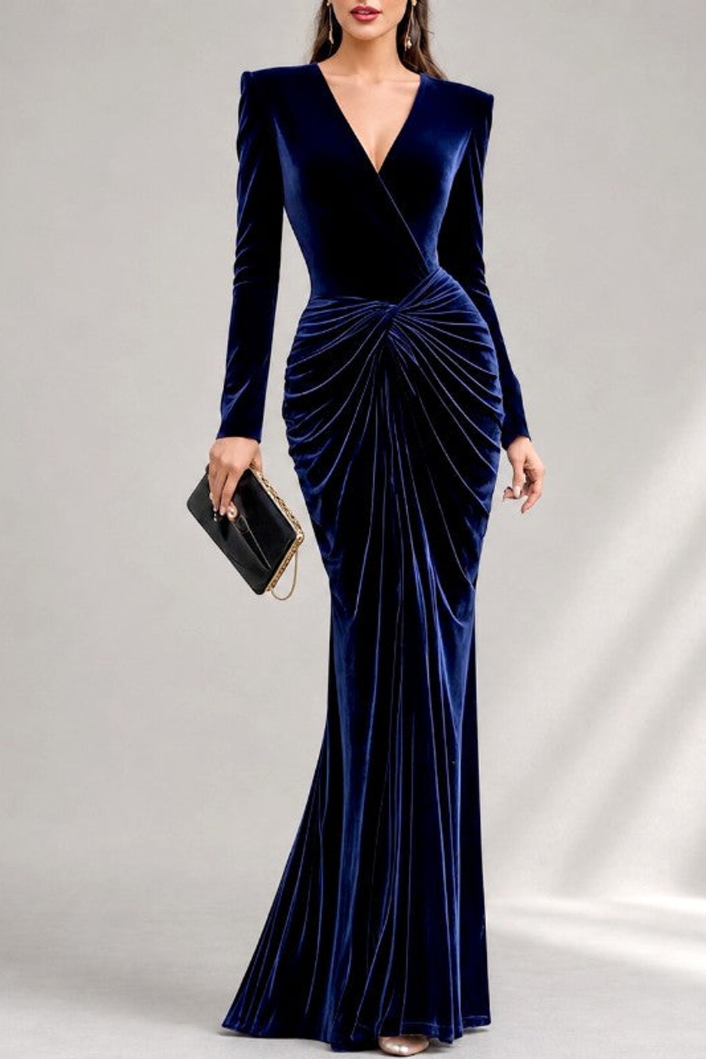 Evening Dress Formal Mermaid V-Neck Slim Fit - 5