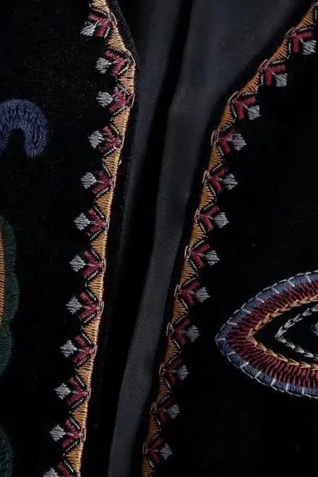 Velvet Jacket Embroidered Floral Street Style - 6