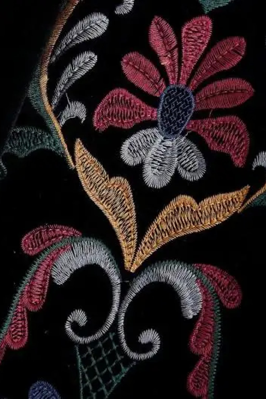 Velvet Jacket Embroidered Floral Street Style - 7