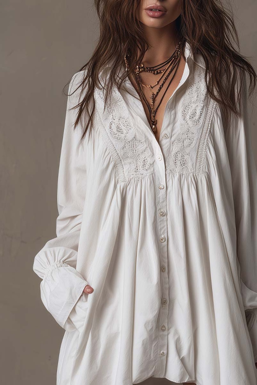 Lace Mini Dress Retro Asymmetric Hem - 6