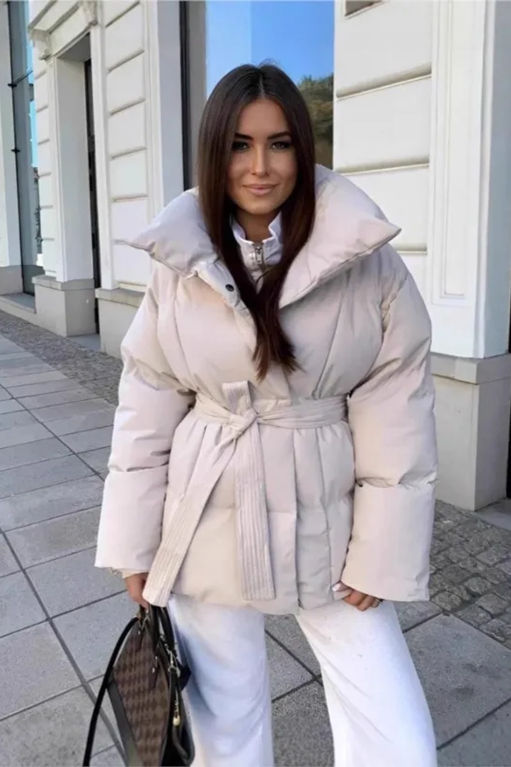 Cotton Coat Belted Lapel Outerwear - 4