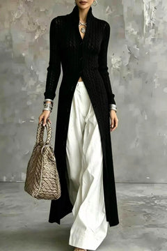 Cardigan Sweater Coat High Neck - 2