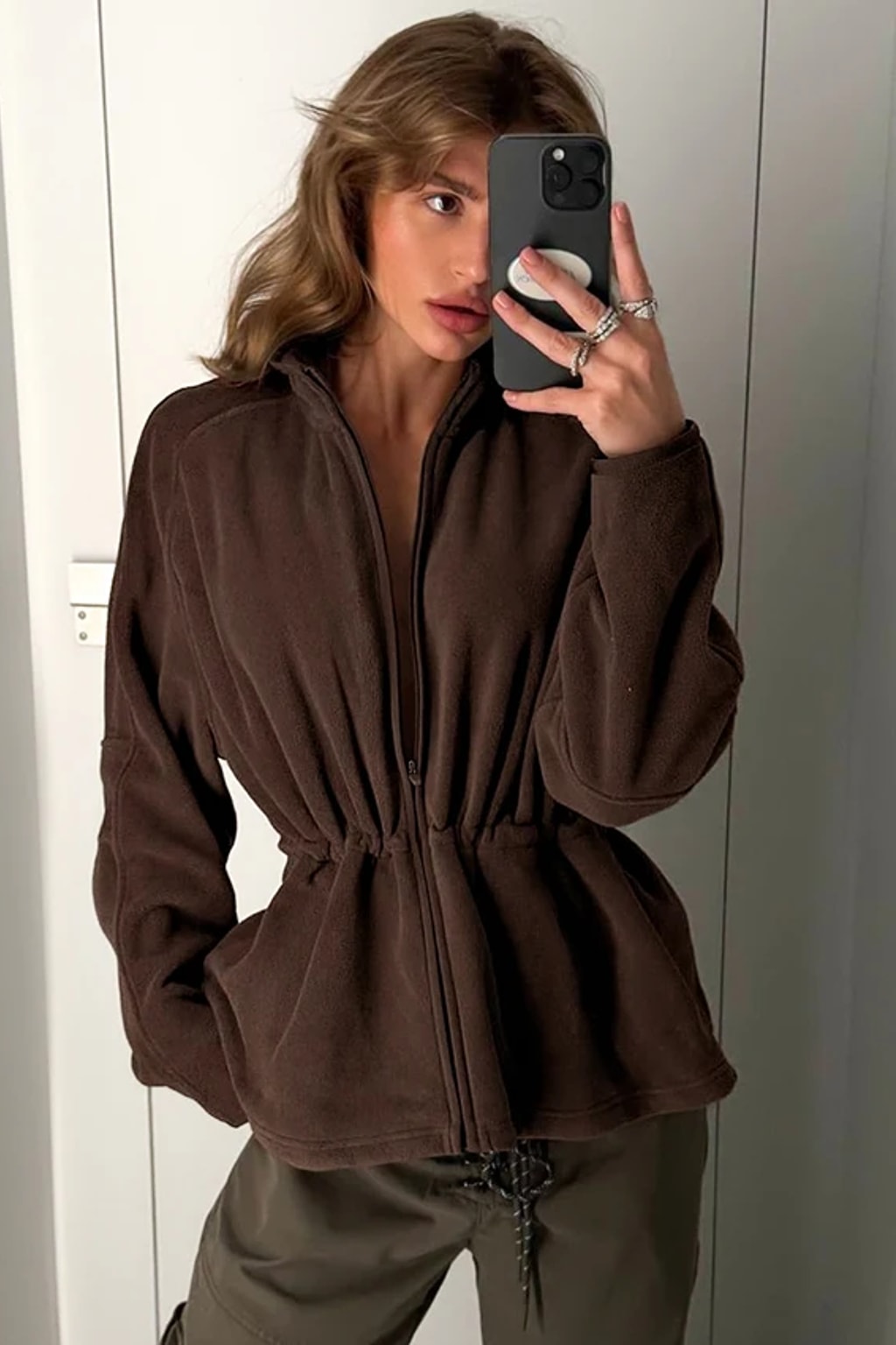 Fleece Sweater Jacket Stand Collar Zip-Up - 7