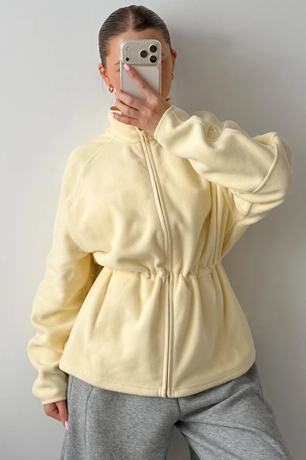 Fleece Sweater Jacket Stand Collar Zip-Up - 11