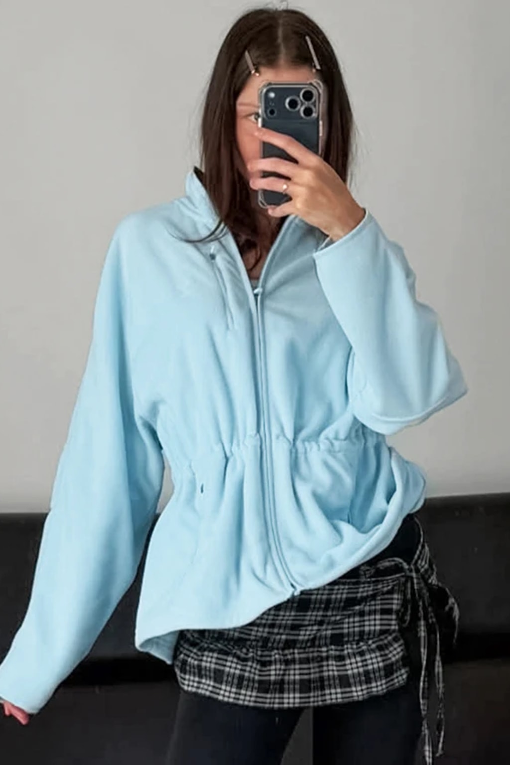 Fleece Sweater Jacket Stand Collar Zip-Up - 12