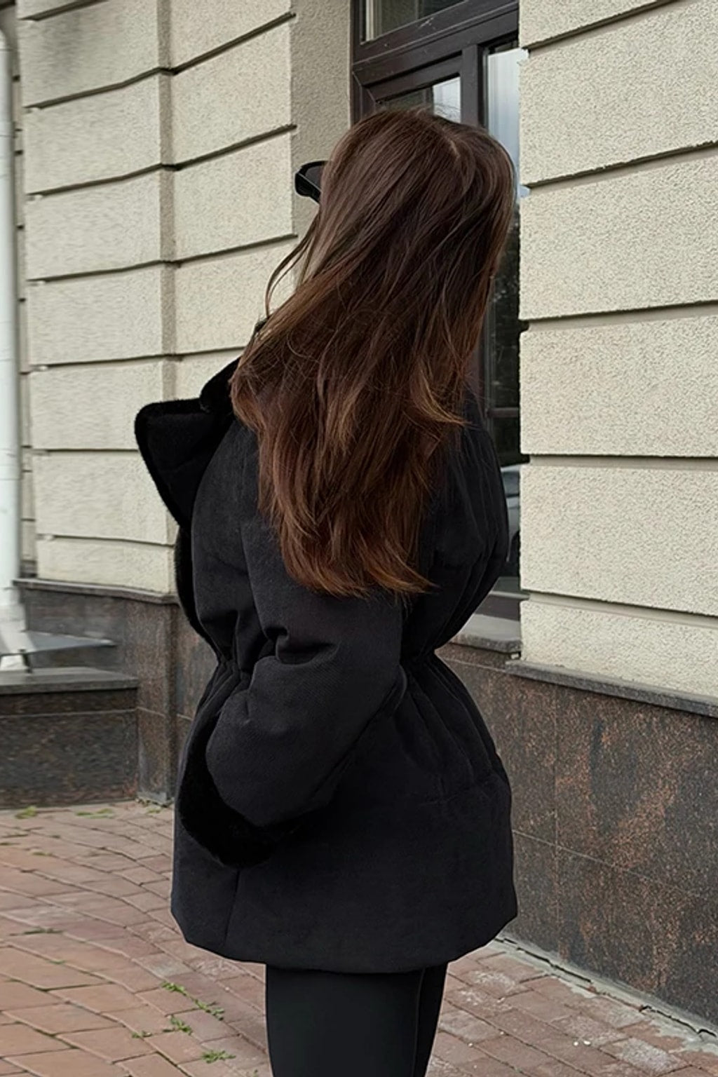 Fur Patchwork Coat Double Breasted Lapel Jacket - 8